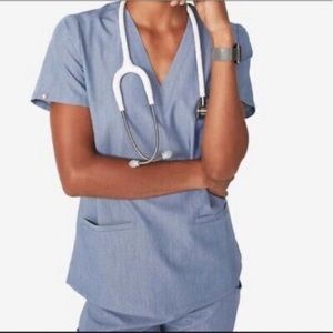 Figs Heather Denim Casma Size M EUC